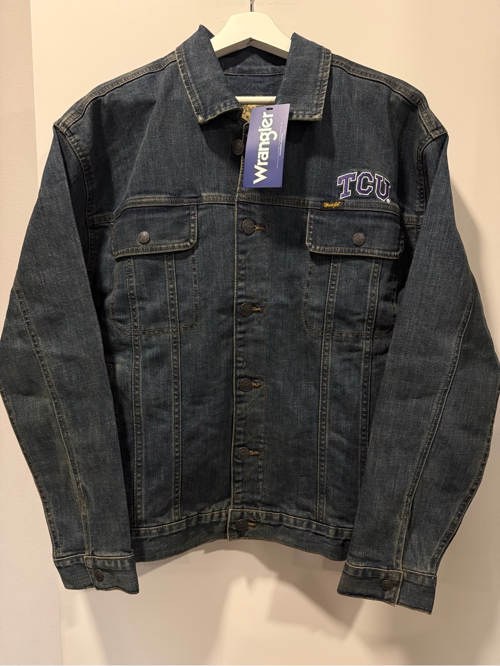 Colosseum x Wrangler TCU Horned Frogs Button-up Denim Jacket Men’s Sz. Large NWT
